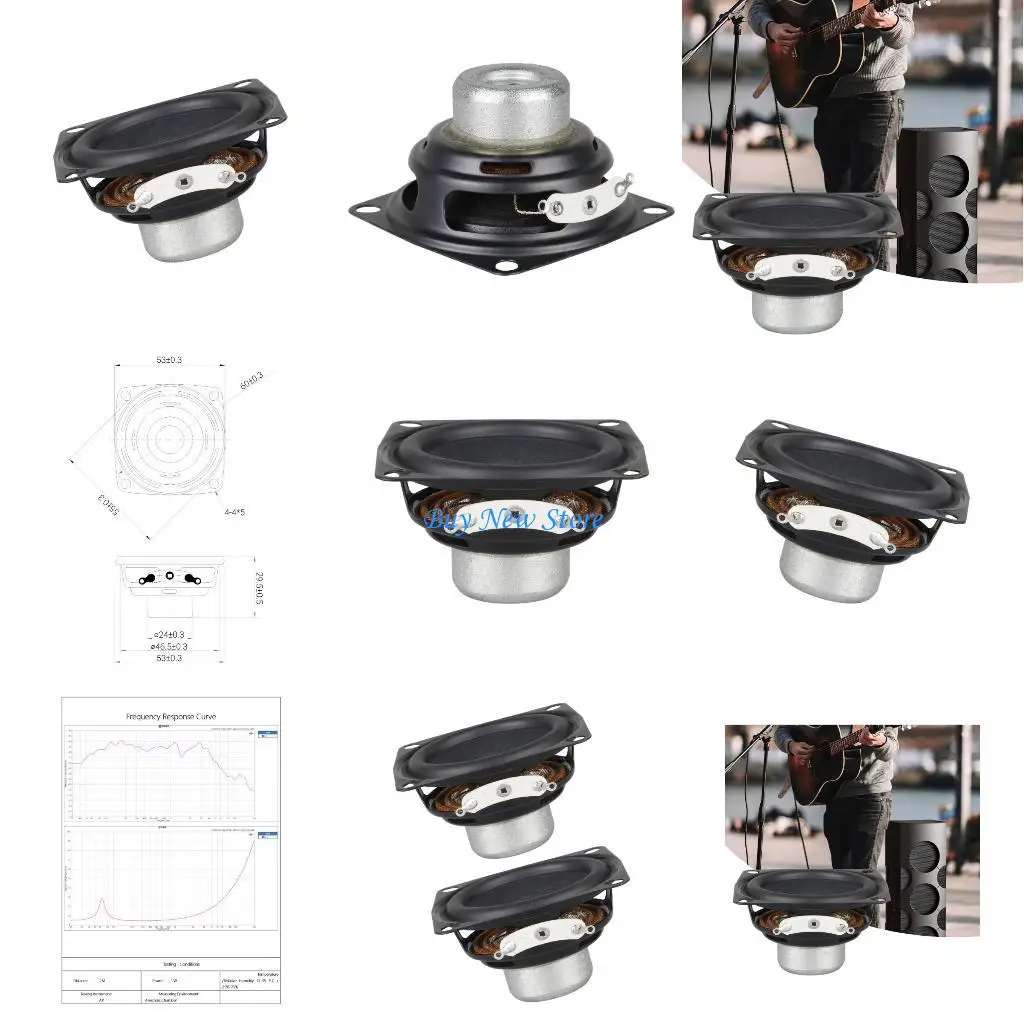 

20CE Professional 2Inch Full Ranges Speaker 5W 4Ohm Nd Magnets Driver With Durability Rubber Edges Enhances Sensitivity