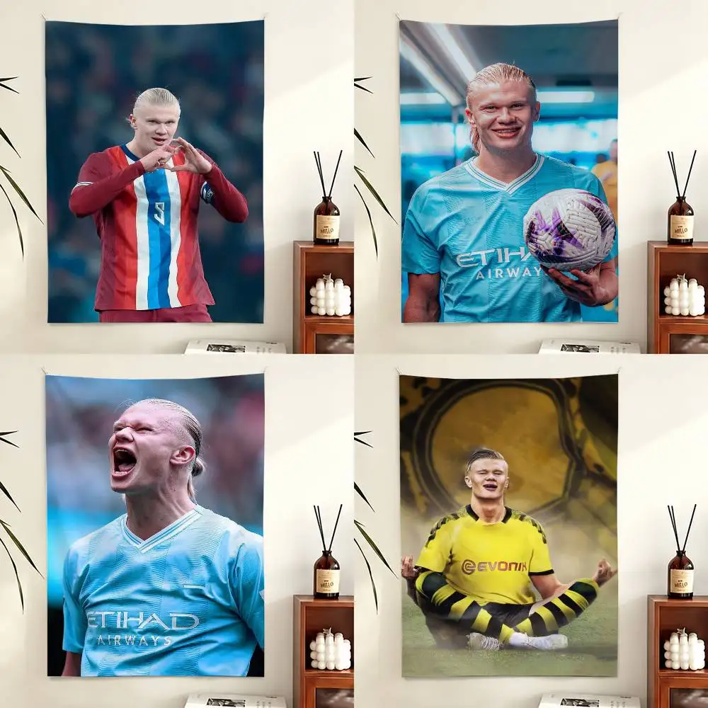 Football E-Erling H-Haaland Flag Digital Printing Banner for Garage Wall Out Door Decoration