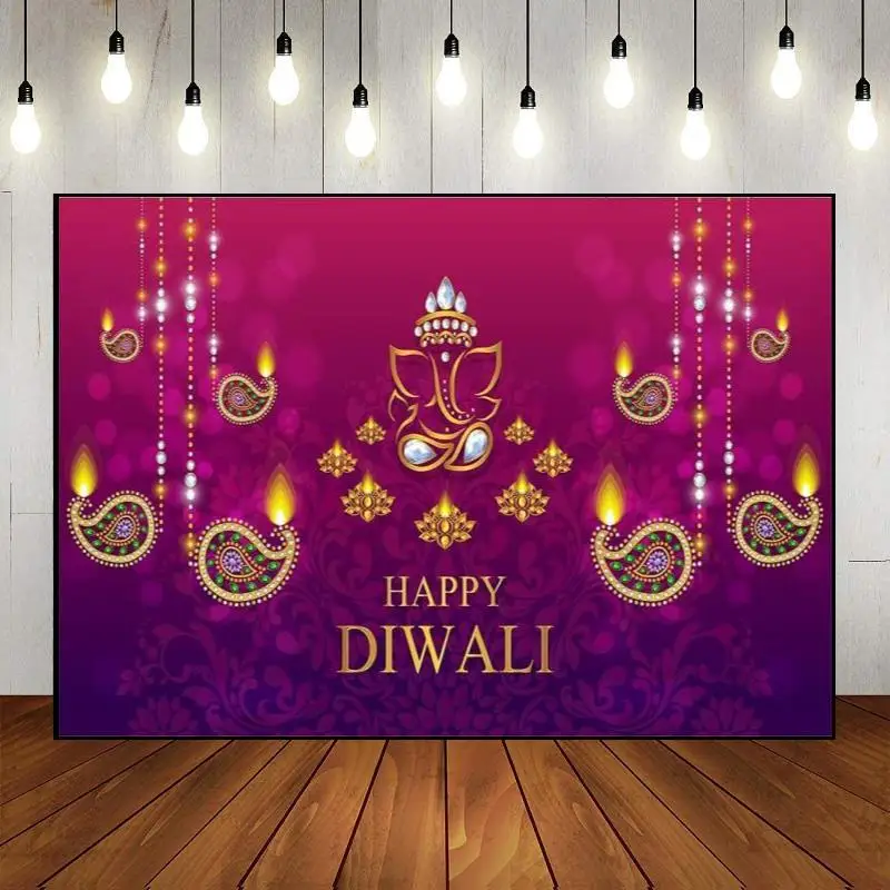 Diwali Palm Tree Custom Birthday Backdrop Background Seaside Photography Backdrops Beach Summer Decoration Silhouette Photo