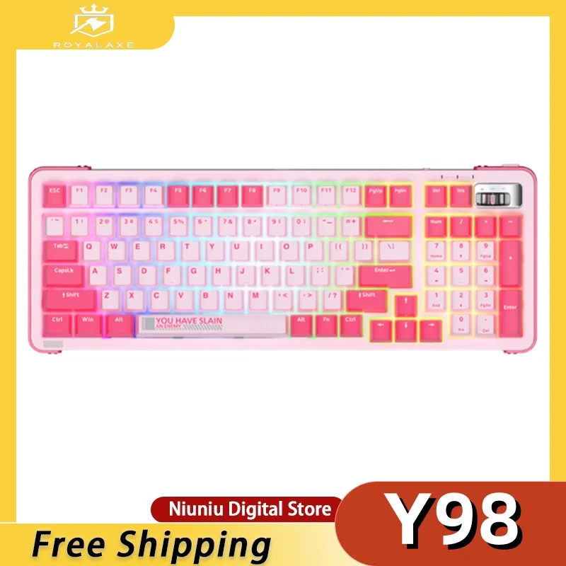 

RoyalAxe Y98 E-Sports Game Bluetooth Wireless Mechanical Three-Mode Customized Keyboard Rgb Lighting Full Key Hot-Swappable