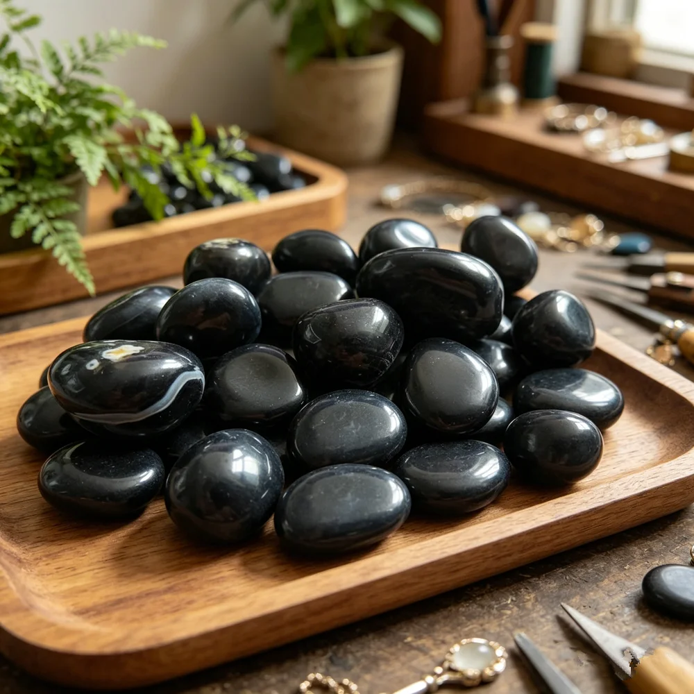 100g Natural Black Agate Stone Chalcedony Crystal DIY Reiki Healing Beads For Jewelry Making Home Decoration Stone Craft