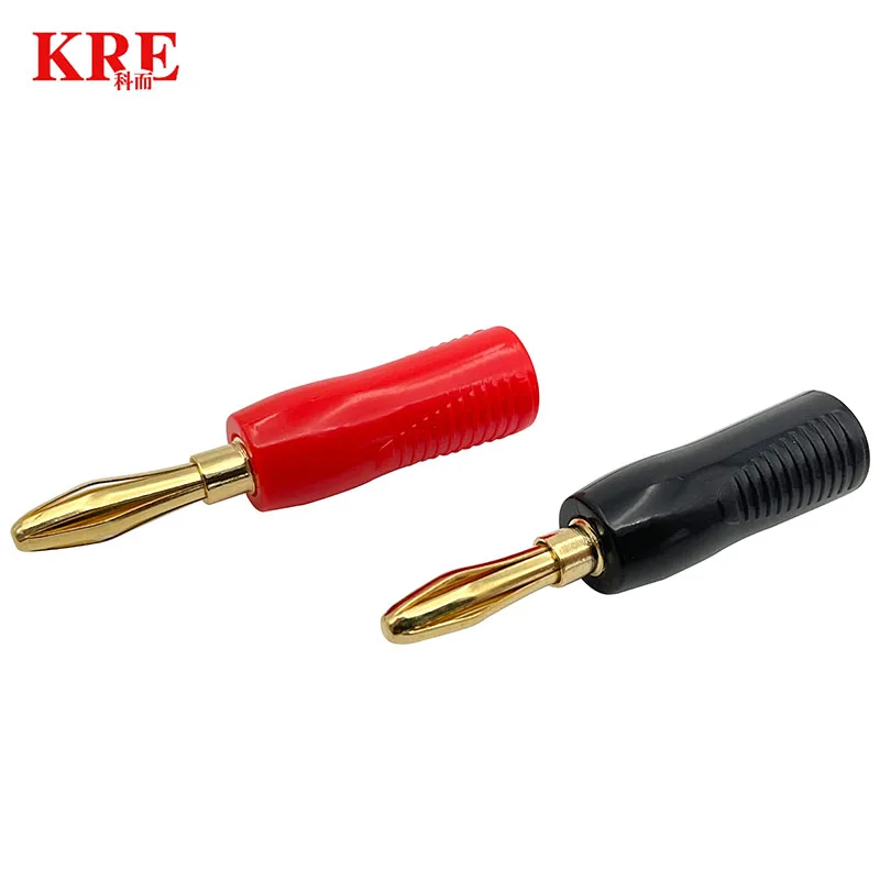 10Pcs New Non Slip Shell 4mm Banana Plugs Gold Plated Musical Speaker Cable Wire Pin Banana Plug Connectors