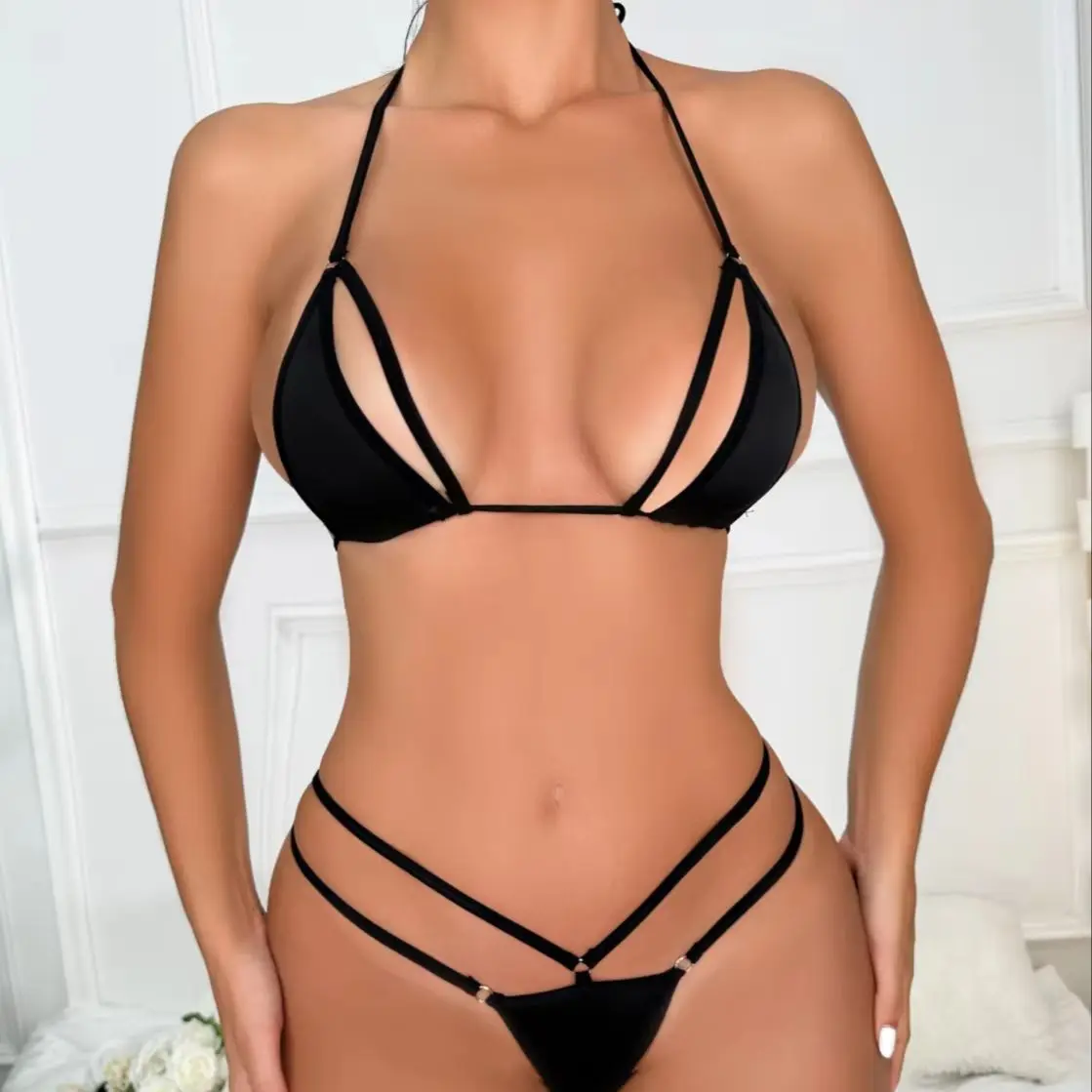 

Sexy Bra Thong Panties 2 Piece bikini Fashion girl wear Lingerie