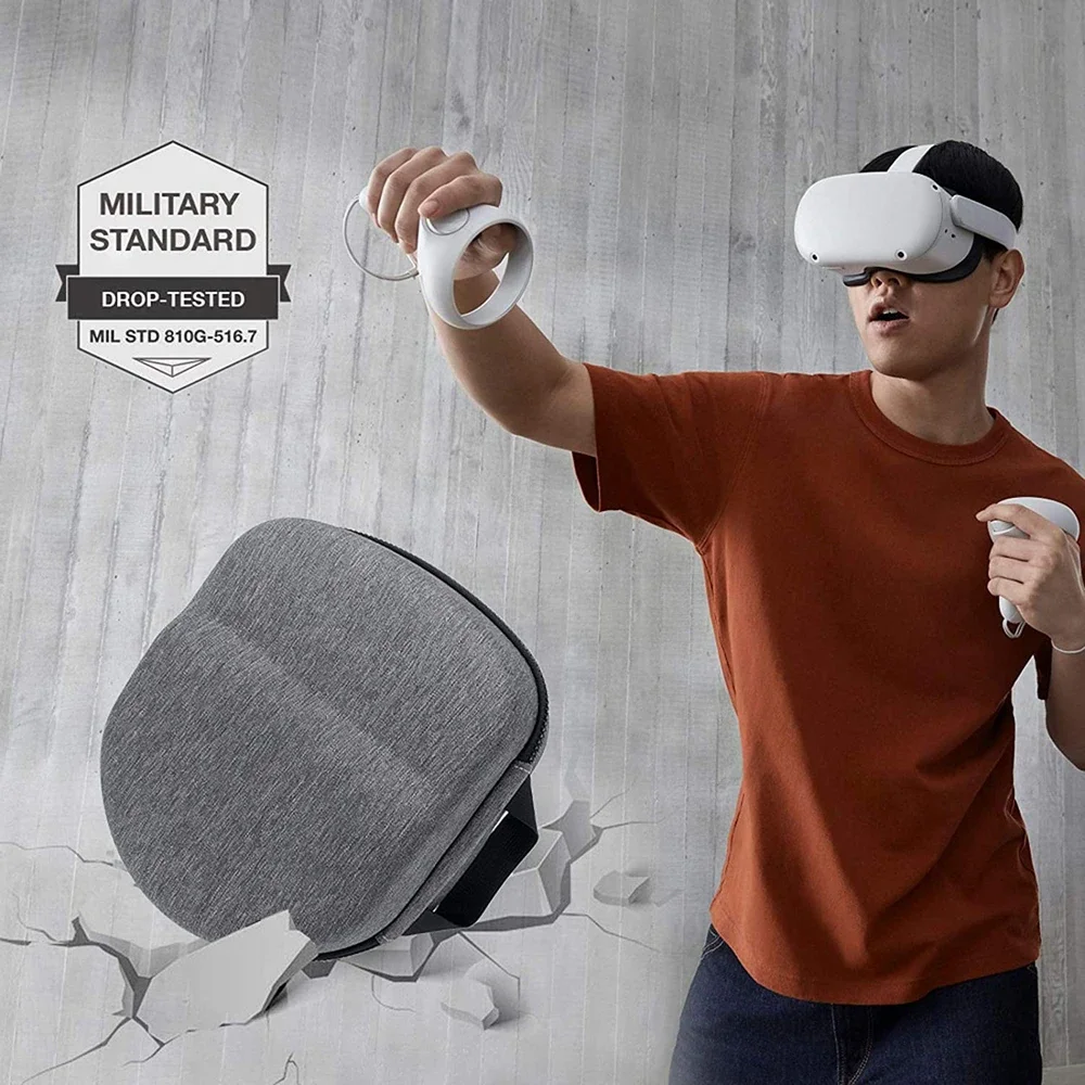 VR 스토리지 백, 하드 EVA 여행 가방, 오큘러스 오큘러스 퀘스트 2 VR 헤드셋, 낙하 방지 휴대용 운반 케이스, 컨트롤러 액세서리