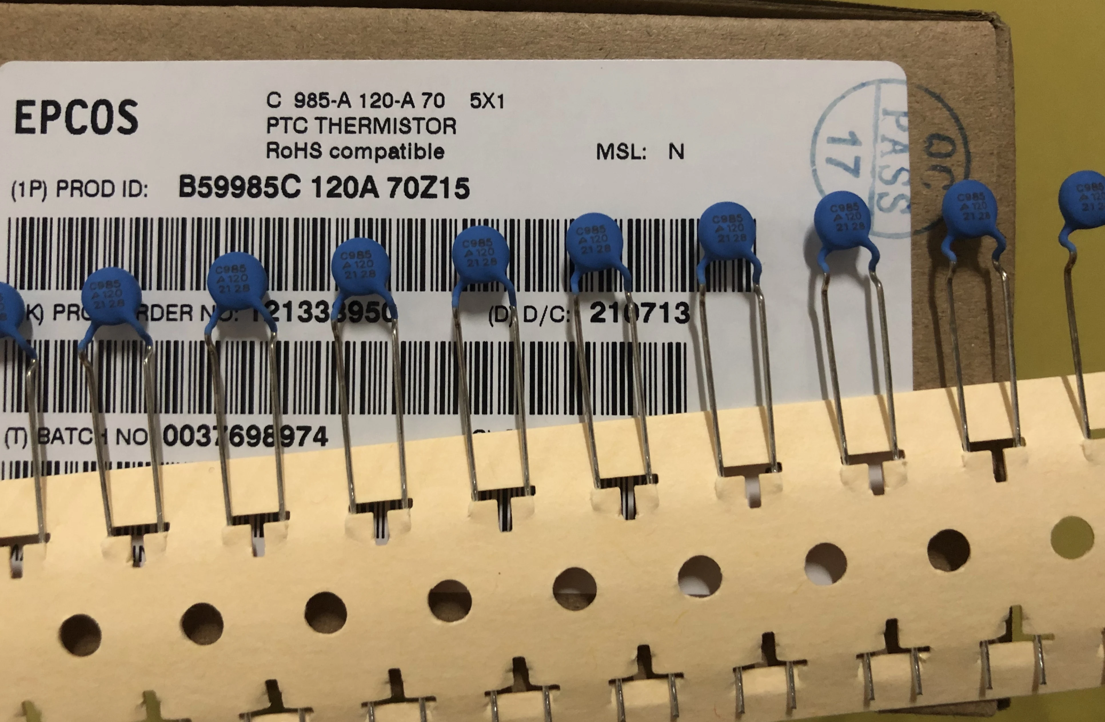 

50PCS/B59985C0120A070 brand new EPCOS thermistor PTC C985 4.6 ohms original genuine product