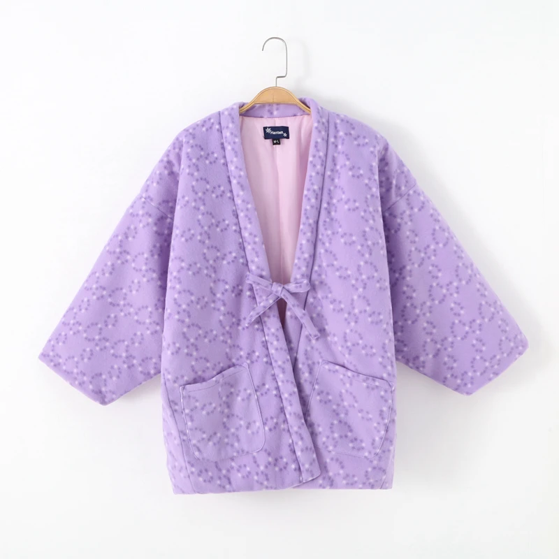 

Hanten Jacket Winter Women Japanese Kimono Homewear Pajamas Quilted Haori Cotton Padded Coat Cardigan Yukata Japan Asian Clothes