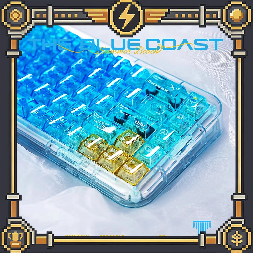 

TITANNATION Riviera Theme PC Keycaps Factory Height Pure And Fresh Keyboard Keycaps Transparent For PC Accessories Gifts