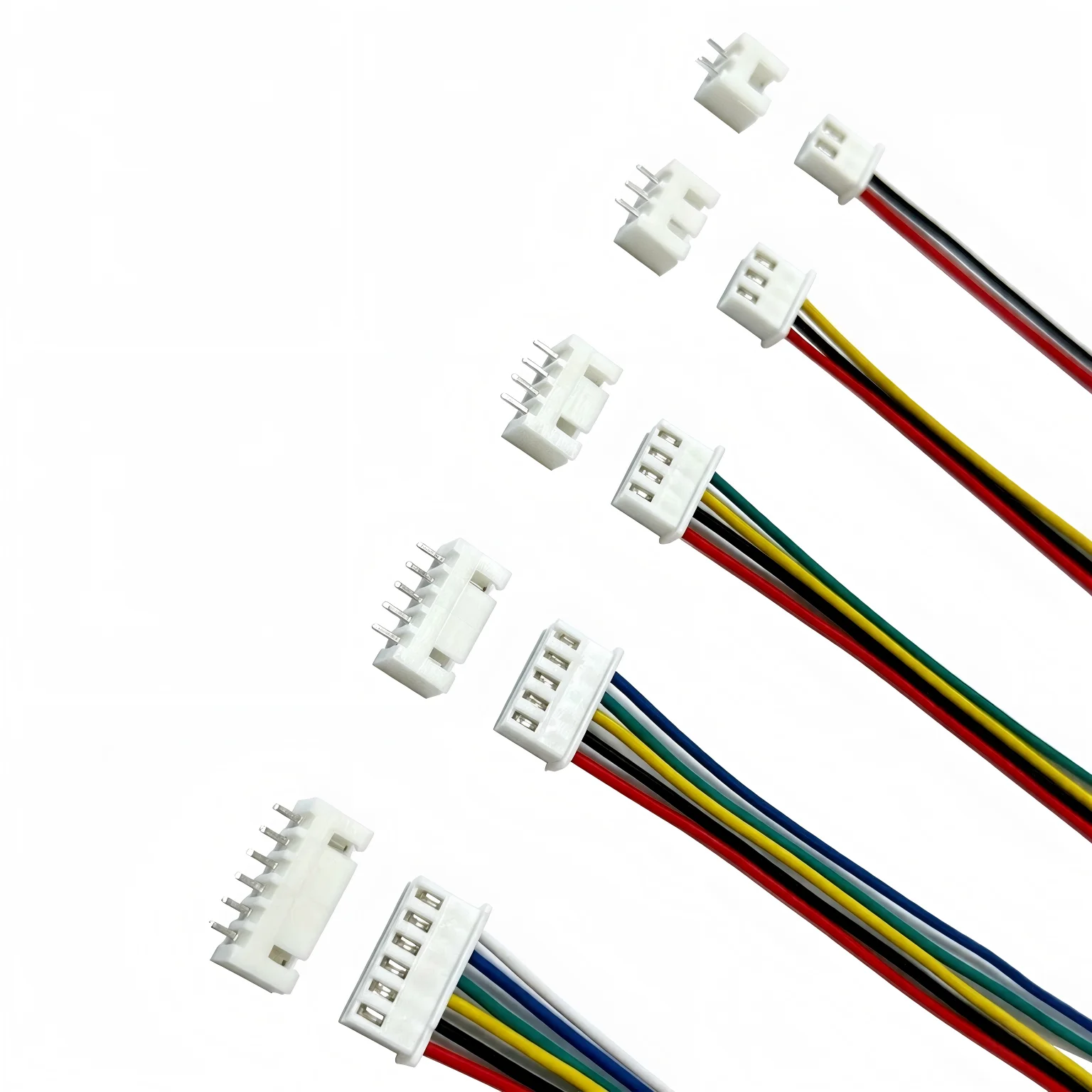 10 Sets XH2.54 Connector Female Housings with 10/20/30cm Cables, Equipped with 2/3/4/5/6/7/8/9/10/12P Male Pin PCB Wafer Headers