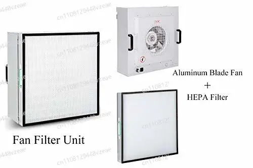 Growing Equipment Small Laminar Flow Ffu Hepa Filter Unit For Cultivation Stainless Steel Aluminum DC Motor 3 Stage Mushroom