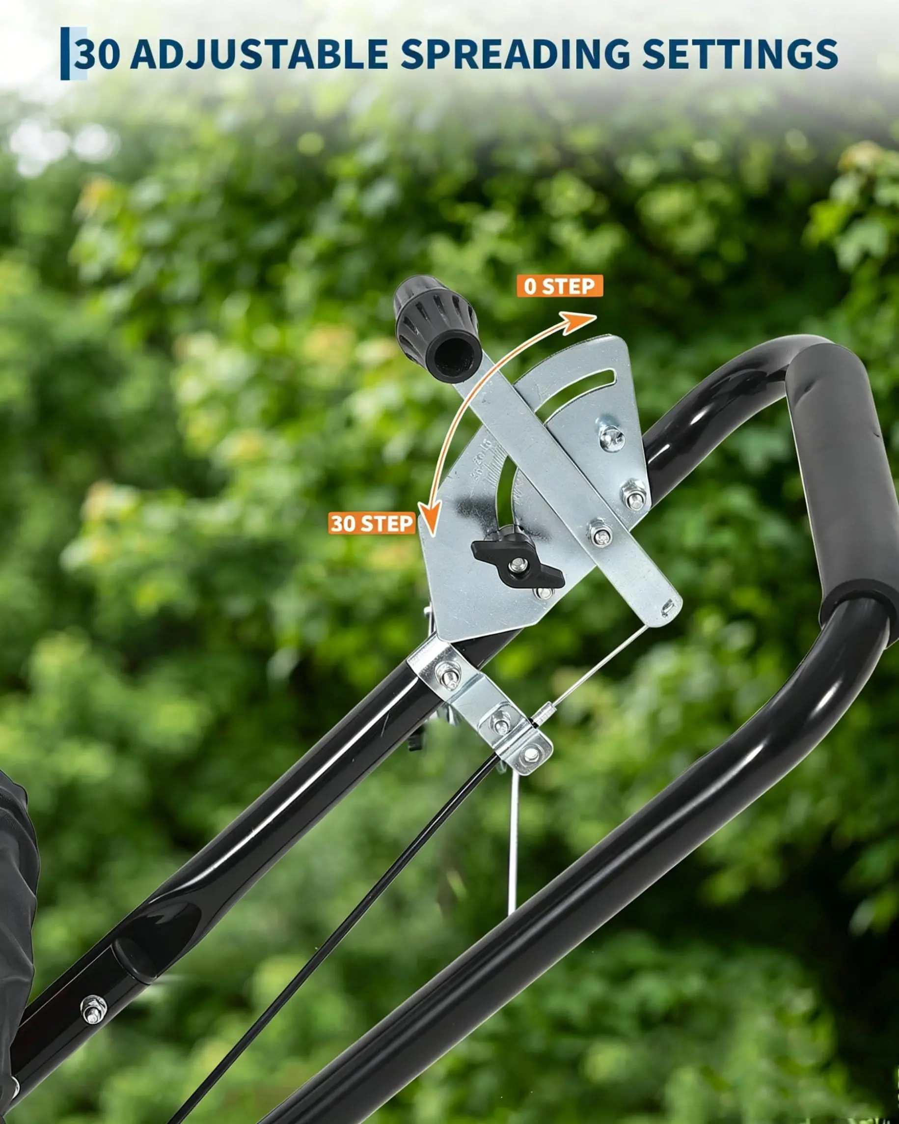 80 LBS Push Broadcast Spreader With 12FT Spreading Width 13Inch All-Terrain Wheels Adjustable Flow Control Heavy Duty Walk Behind Lawn Spreader For Fertilizer Grass Seed Ice Melt Salt - view 5