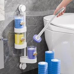Disposable Toilet Brush Sponge Head Replacement Odor Removal Cleaning Kit Household Disposable Cleaning Products