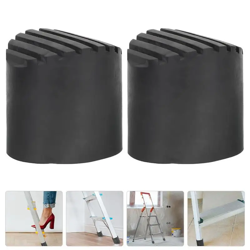 2pcs Telescopic Ladder Round Foot Cover Multi-Function Household Step Herringbone Ladder Fan-Shaped Foot Cover Anti-Slip Mat