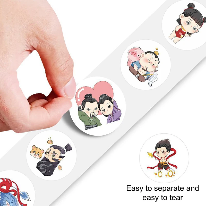 500Sheets Chinese Comics Nezha Sealing Sticker DIY PVC Laptop Decals Decoration Stickers Reward Gift Toys Hand Account Stickers