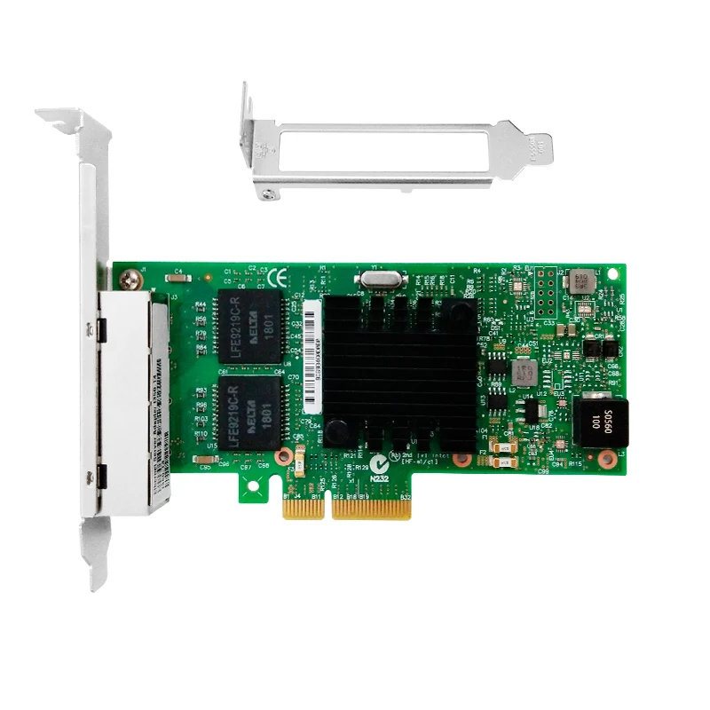 Placa de rede Gigabit, I350-T4V2, 4 portas, RJ45, cobre, 10 m, 100 m, 1000m, PCI-E, x4, versão atualizada, garantia de 3 anos, novo