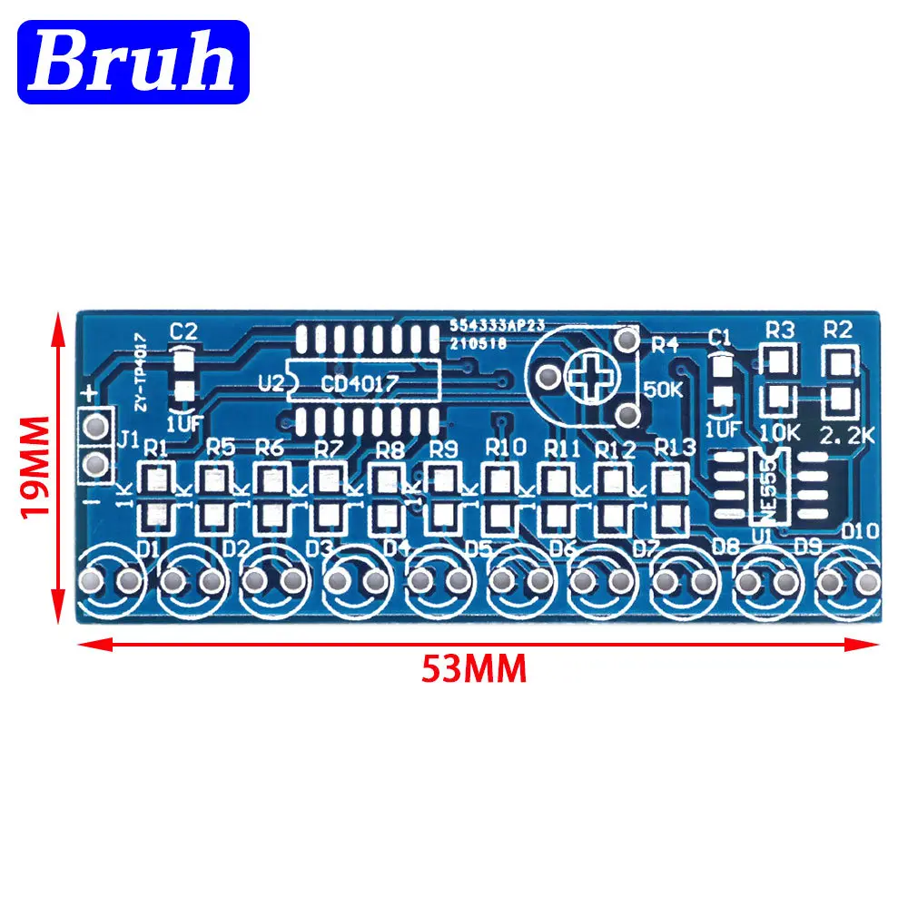 NE555 CD4017 Running LED Flow Light Electronic Production Suite Control Board Module Capacitor Oscillator Clock Siganal DIY Kit