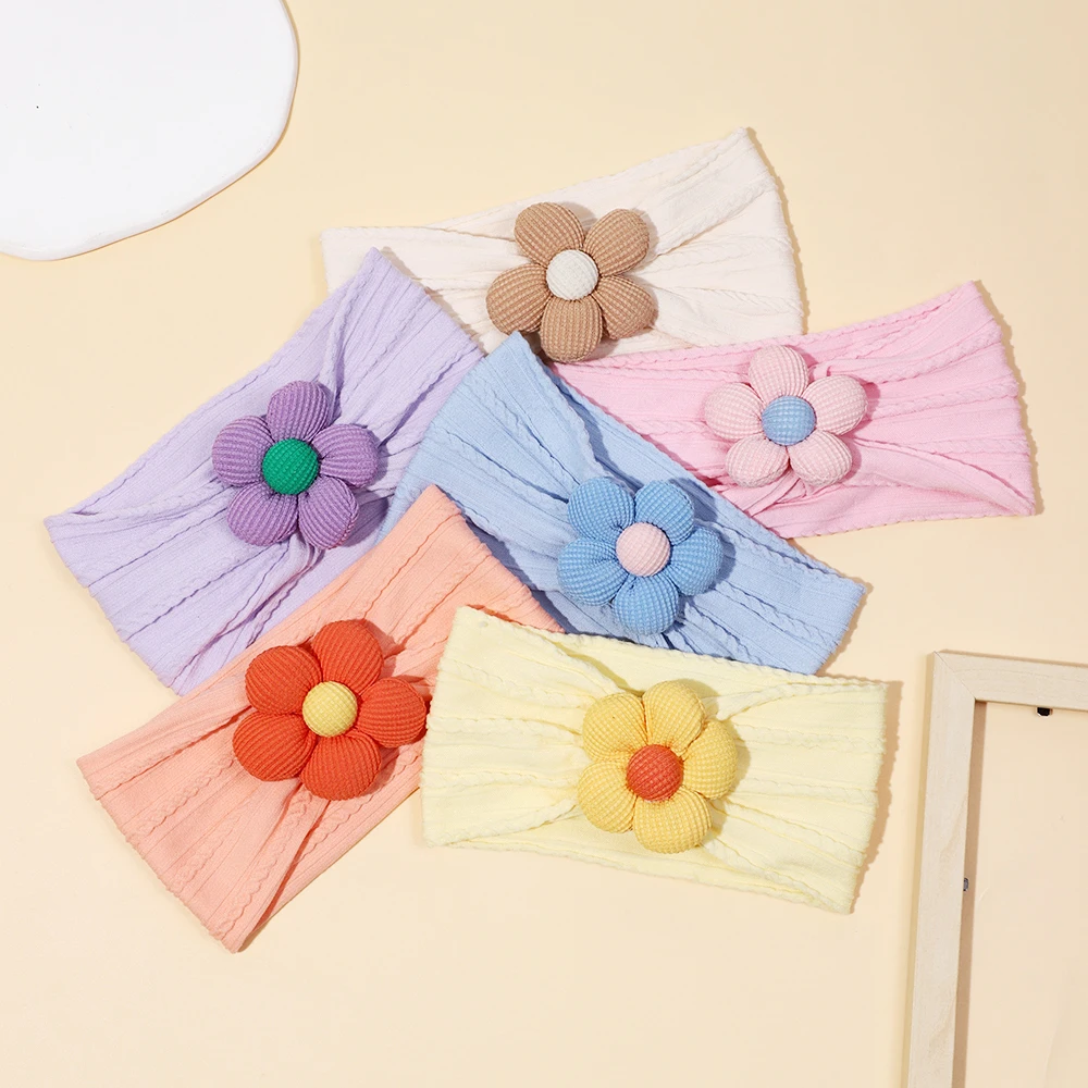 Cute Baby Headbands Flower Floral Elastic Soft Newborn Headbands For Baby Girl Children Turban Infant Kids Hair Accessories