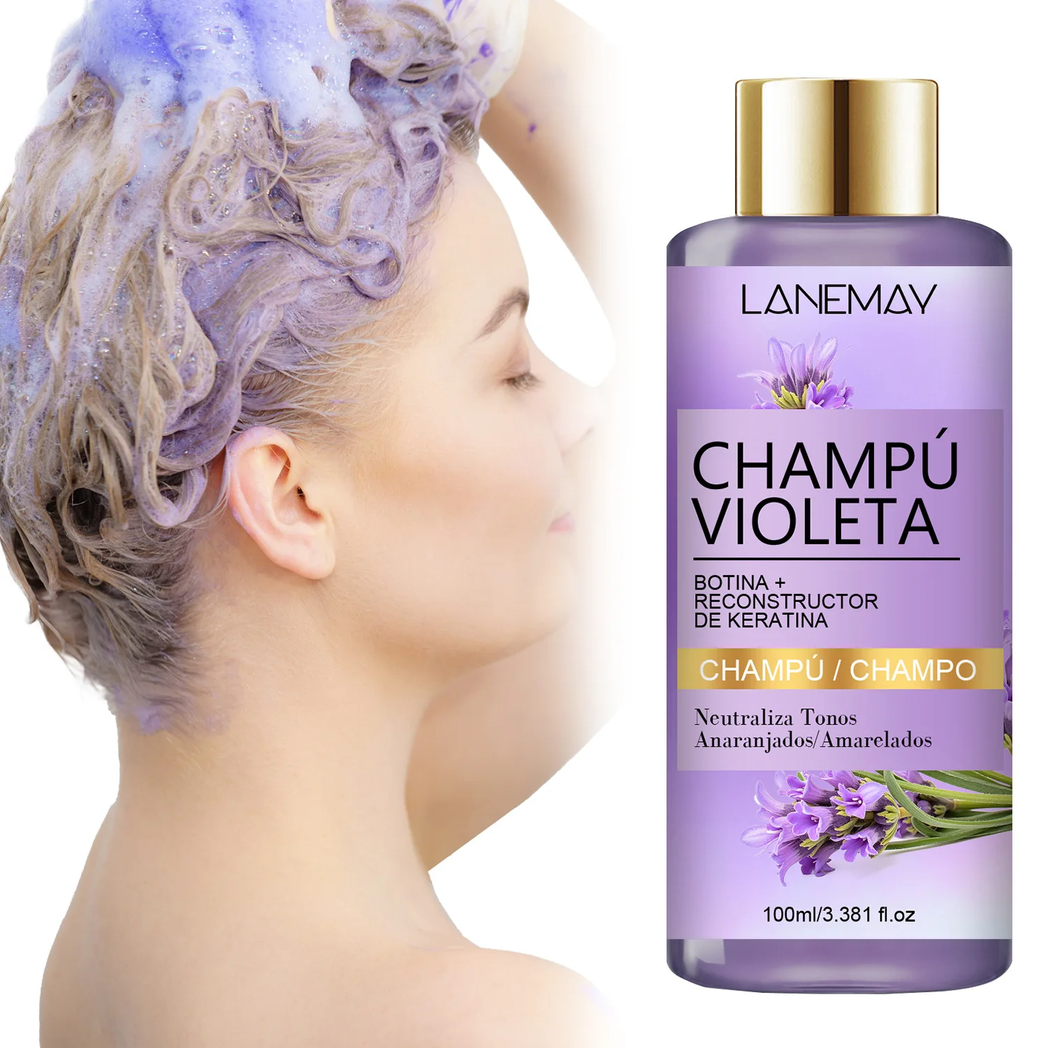 

Purple shampoo containing biotin and keratin, reducing yellow tones, improving hair quality, and repairing the hair roots 100ml
