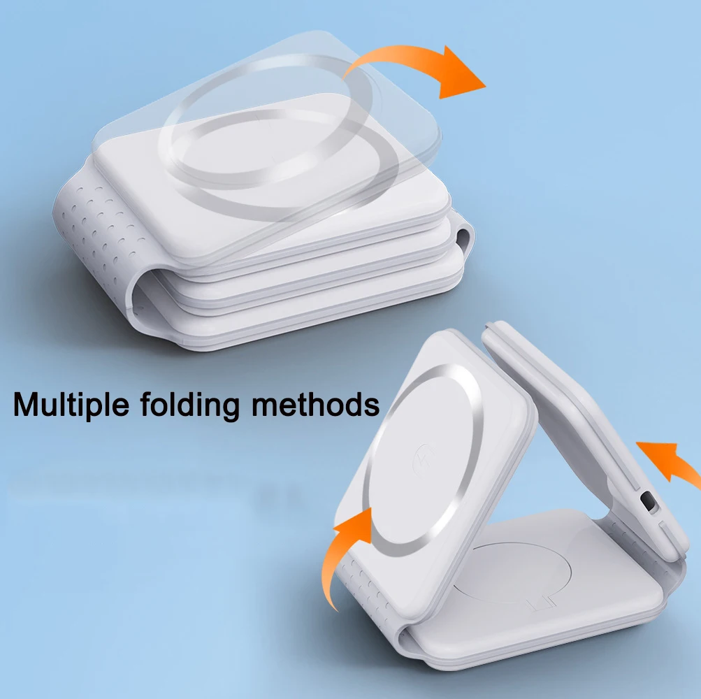 20W 3 in 1ที่ชาร์จไร้สายแม่เหล็กพับได้ที่ชาร์จ MagSafe ขาตั้งสำหรับ MagSafe iPhone 14 13 Pro max/ airpod/ iWatch 7 6