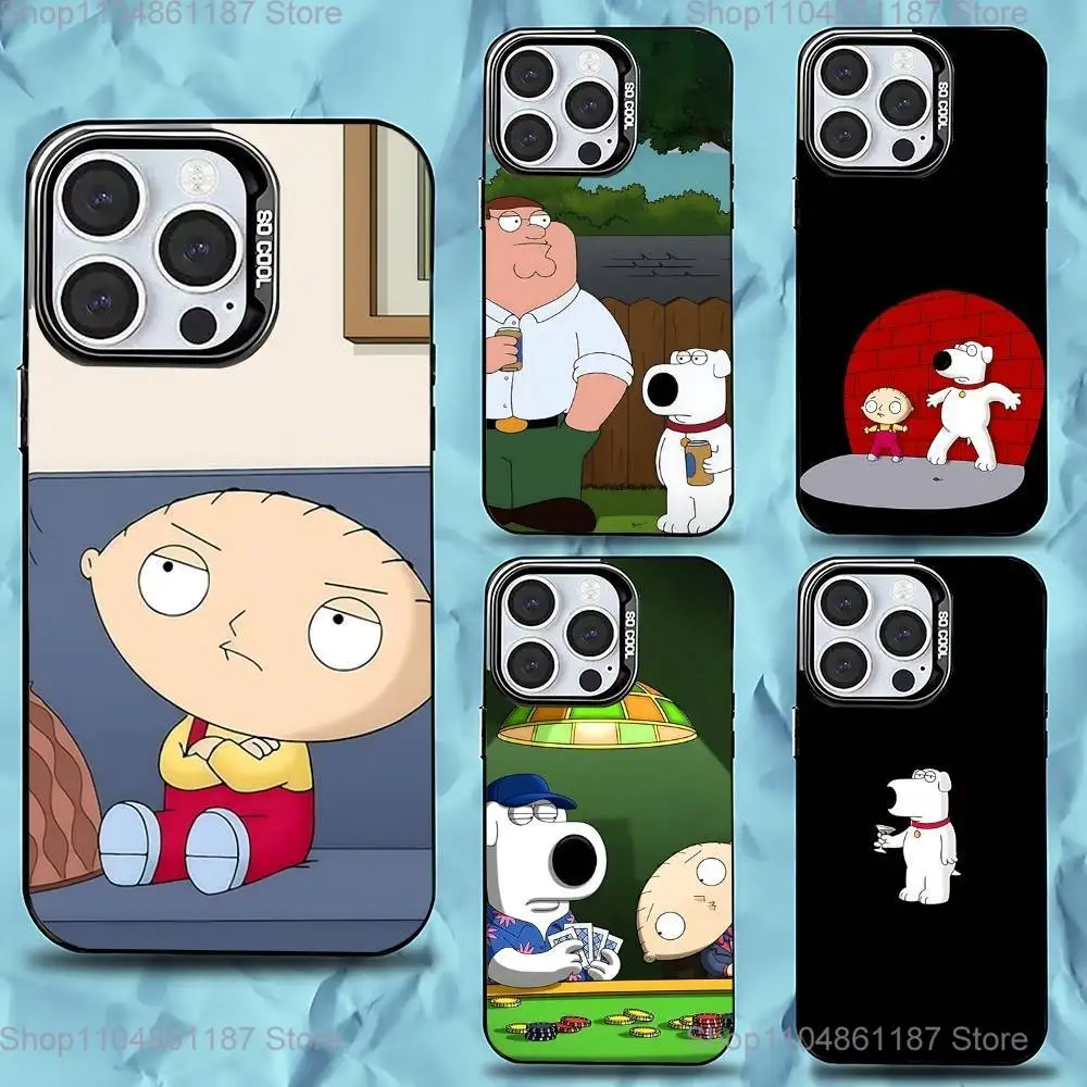 

F-Family Funny Guy Phone Case For iPhone 16,15,14,13,12,11,Pro,Max,Plus,Mini,XS,SE Anti Fall Black Matte Hard Bumper