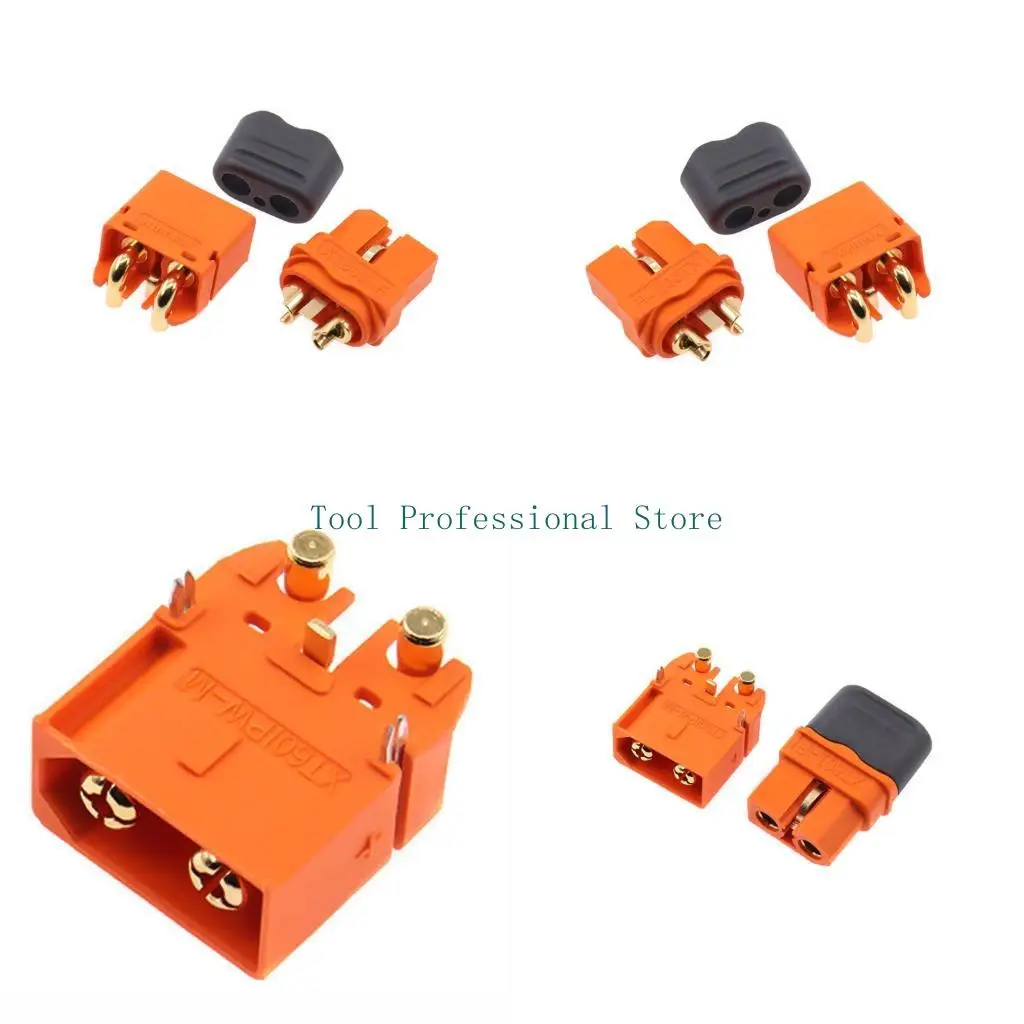 57QF Power Wiring Coupler Pair with Pin Contacts, High Current Male Female Set for Model Maintenance, Workshop Use, and Repair