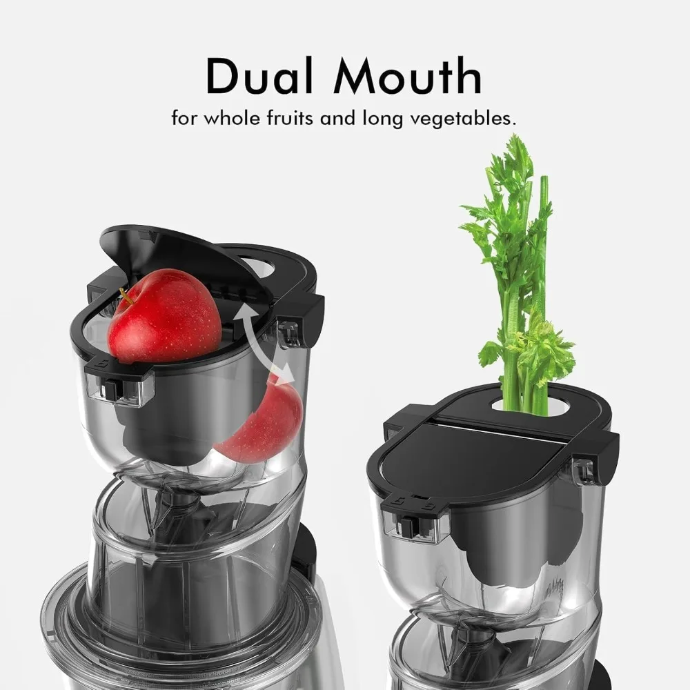 Whole Fruit Cold Press Juicer Machine, Slow Masticating Juicer Extra Large Feed Chute Fit Whole Fruits & Vegetables