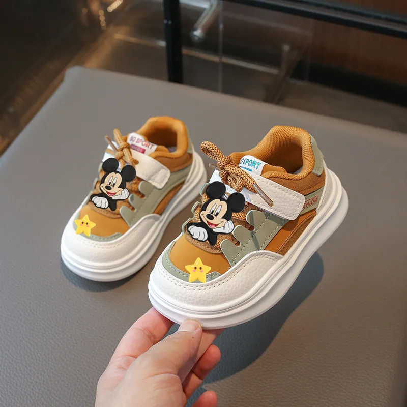 

Детская повседневная обувь с рисунком Минни, Микки Маус, весна и осень, новая детская обувь для малышей, детская обувь для доски, кроссовки для мальчиков и девочек