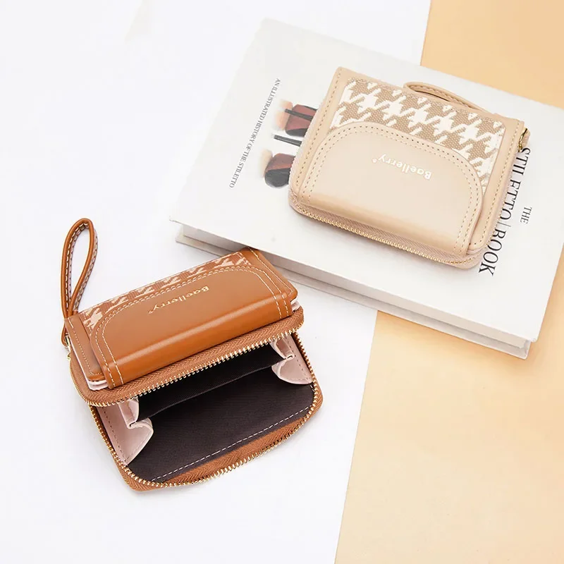 2025 Houndstooth Fashion Women Wallet Zipper Hasp Small Slim Coin Pocket Purse Women Wallets Card Holders Wallets Designer Purse