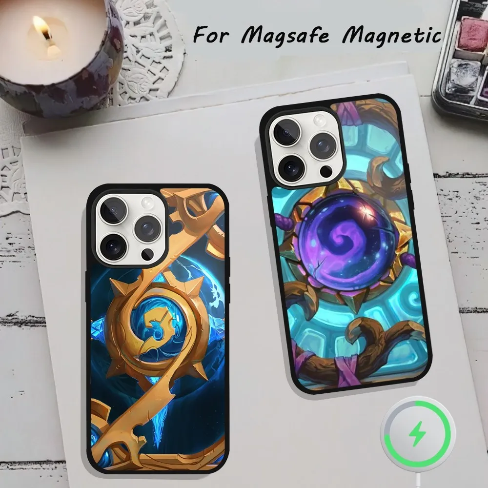 Game H-Hearthstone Phone Case  For iPhone 15 12 13 14 11 Pro Plus Max Magsafe Magnetic Wireless Charging shell