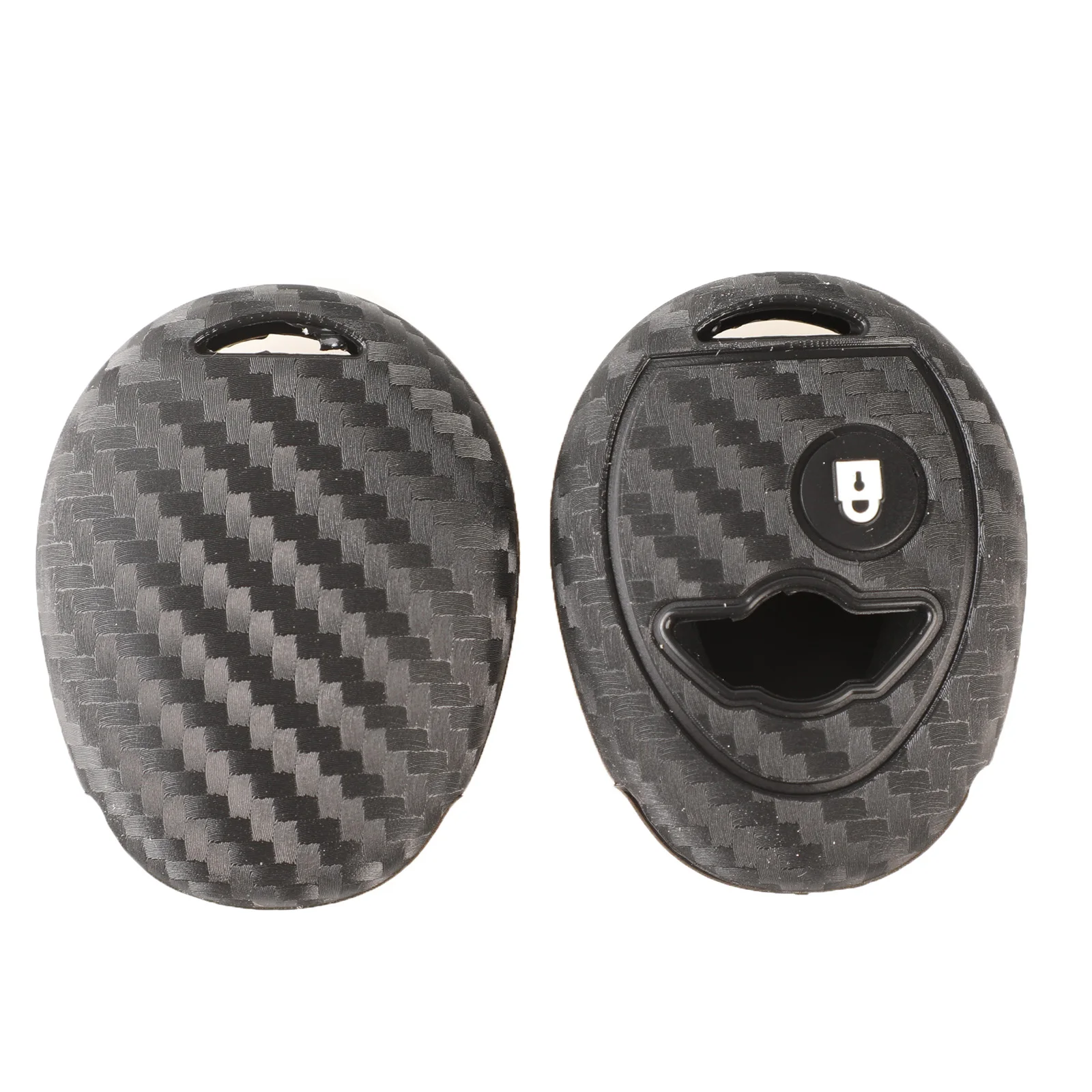 jingyuqin Carbon Silicone Remote Car Key Case Cover Protector 1 Buttons Fob For BMW Mini One Cooper R50 R53