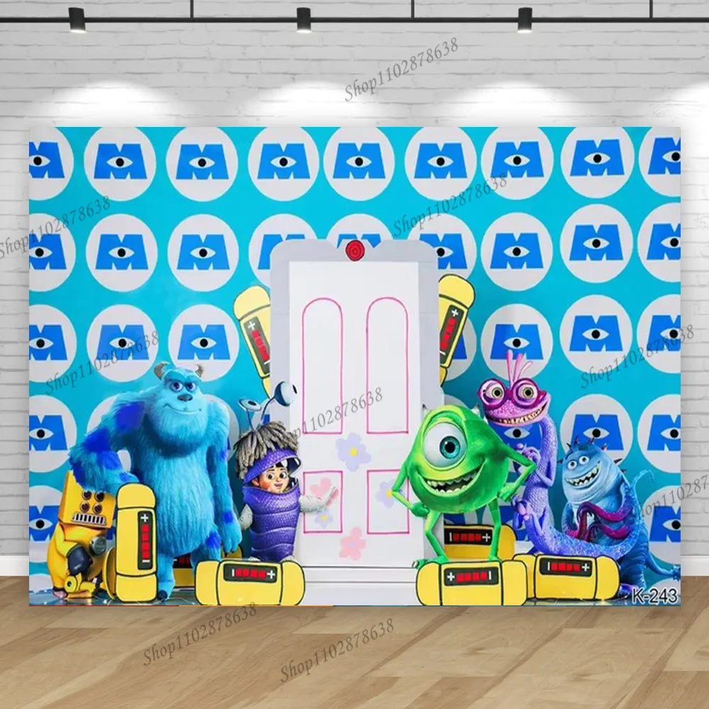 Monsters Inc Boo Backdrop Baby Birthday Party Girl First Background Mike Wazowski Pink Cake Baby Shower Banner Decortions Poster