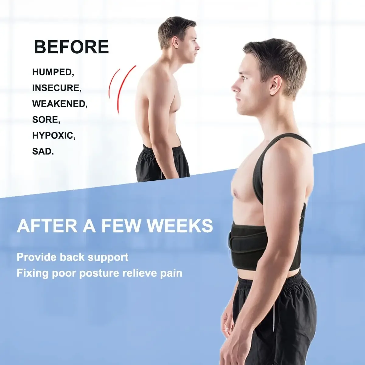 Back Brace Posture Corrector for Women and Men, Back Straightener Posture Corrector, Lumbar Support Shoulder Posture Support