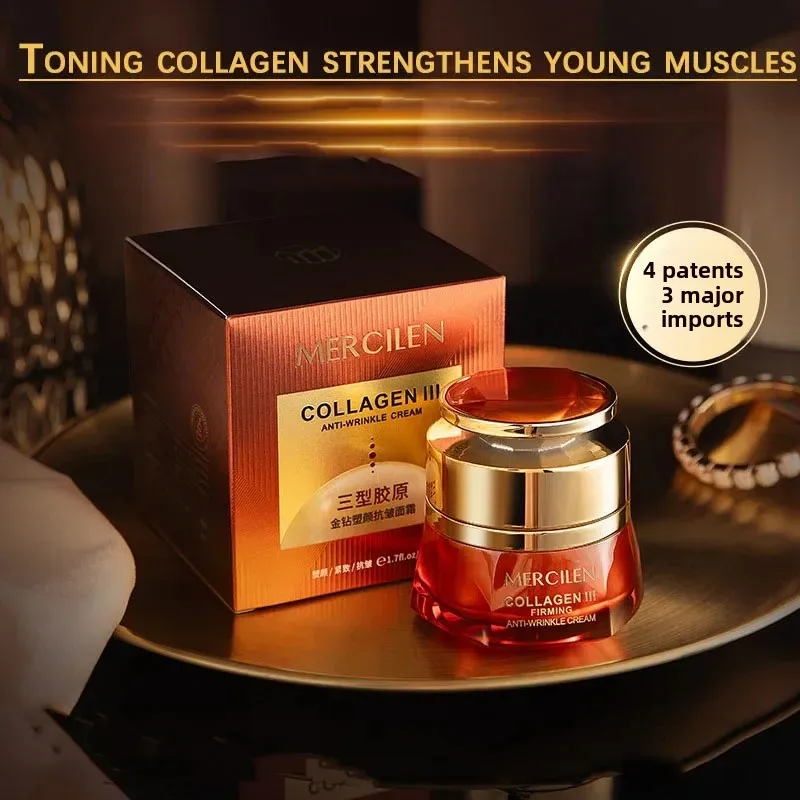 

2025 Golden Collagen Face Moisturizer Cream Type III Collagen Formula Plump Skin,Deep Hydration Visible Fine Line Smoothing