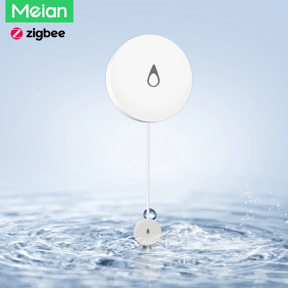 meian zigbee detector de vazamento de agua com monitor remoto sensor de transbordamento de agua tuya smart home security protection 01