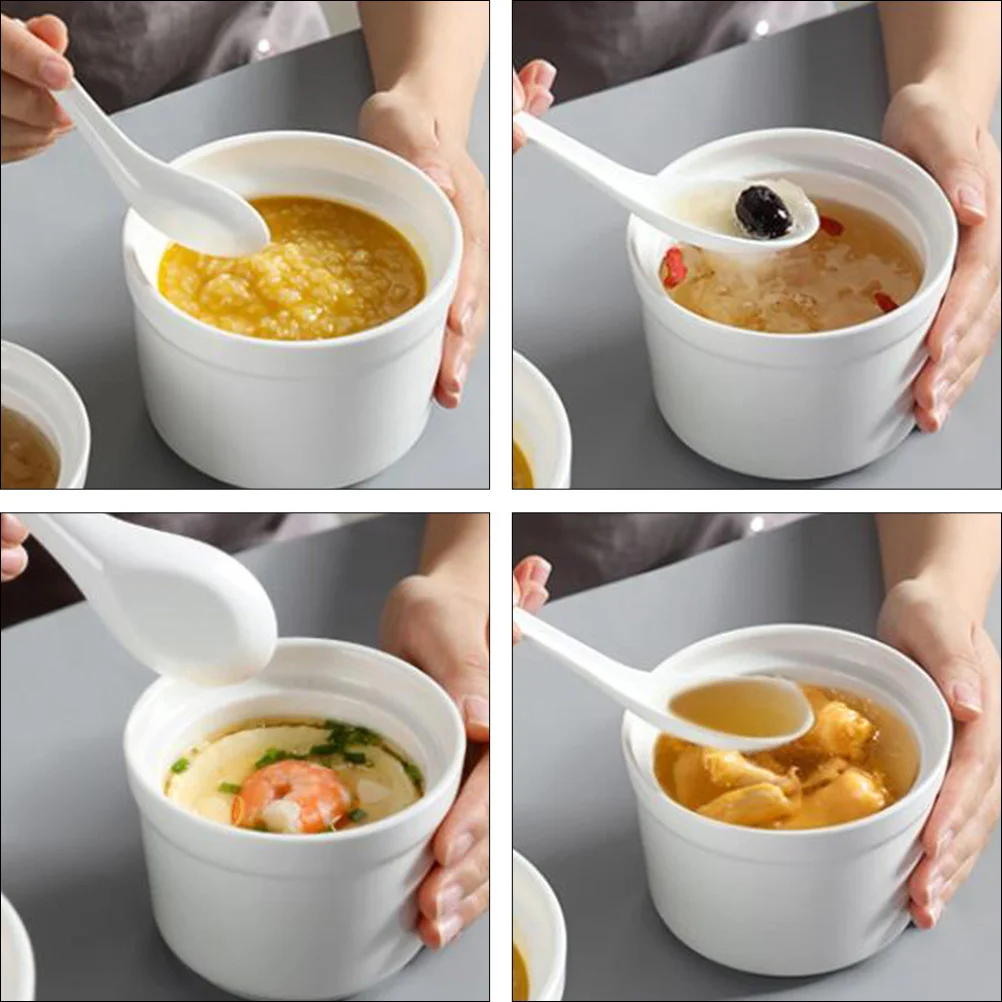 

Ceramic Stew Pot with Lid Soup Bowl Steaming Pot Steamed Egg Cup Dessert Serving Bowl Heat Resistant Kitchen Use
