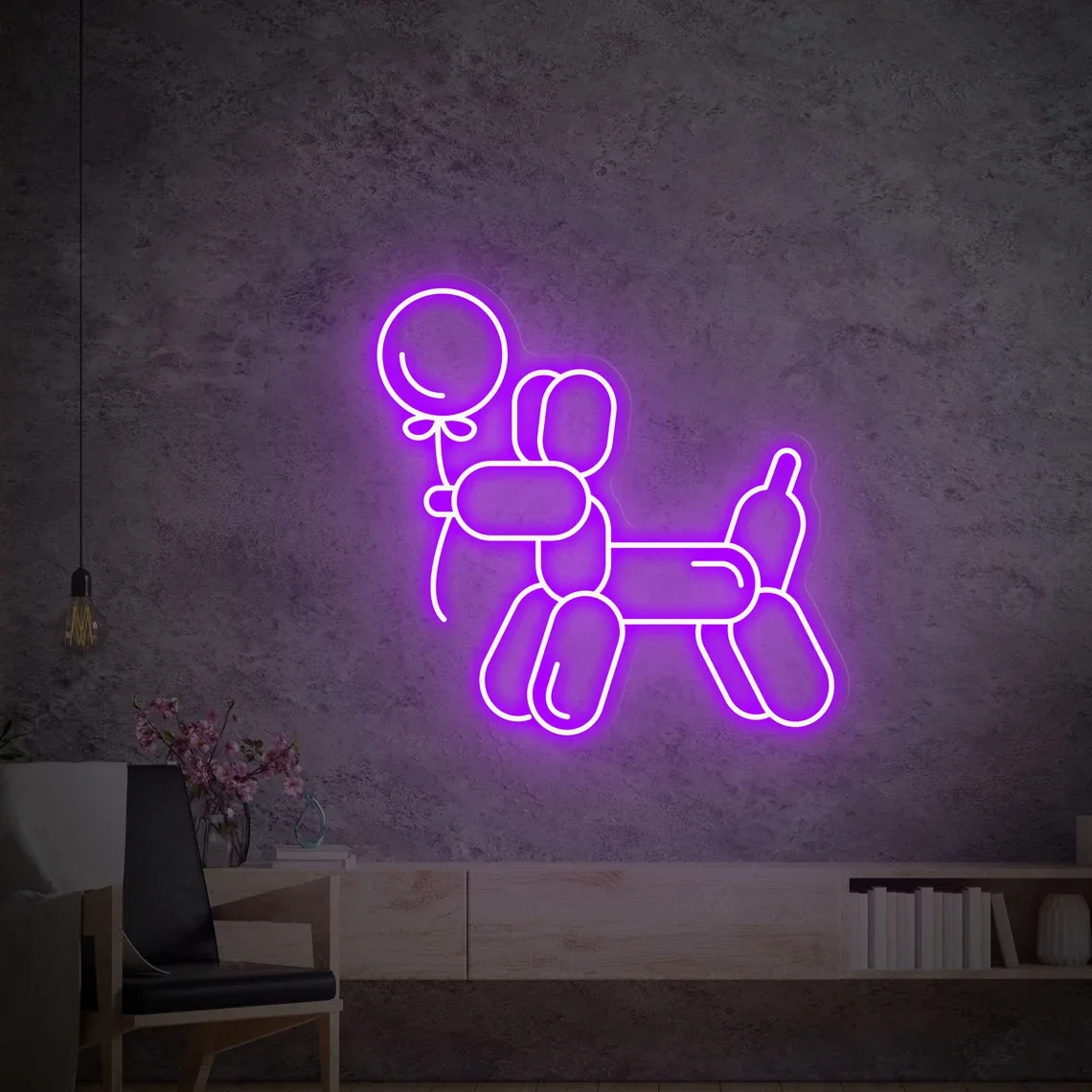 Balloon Dog Neon Sign Animal Dog Balloon Events Decor Kids Room Decor Bedroom Decor Neon Light Birthday Neon