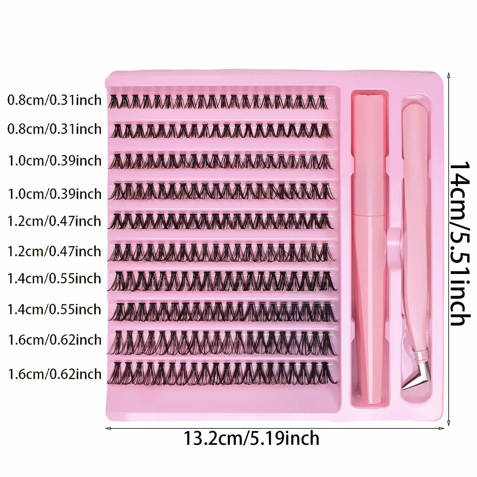 DIY Wimpernverlängerungs-Set 200 Stück Wimpernbüschel mit Kleber Wimpern-Kit Cluster-Wimpern D-Curl Falsche Wimpernbüschel mit Pinzette – Detail 4