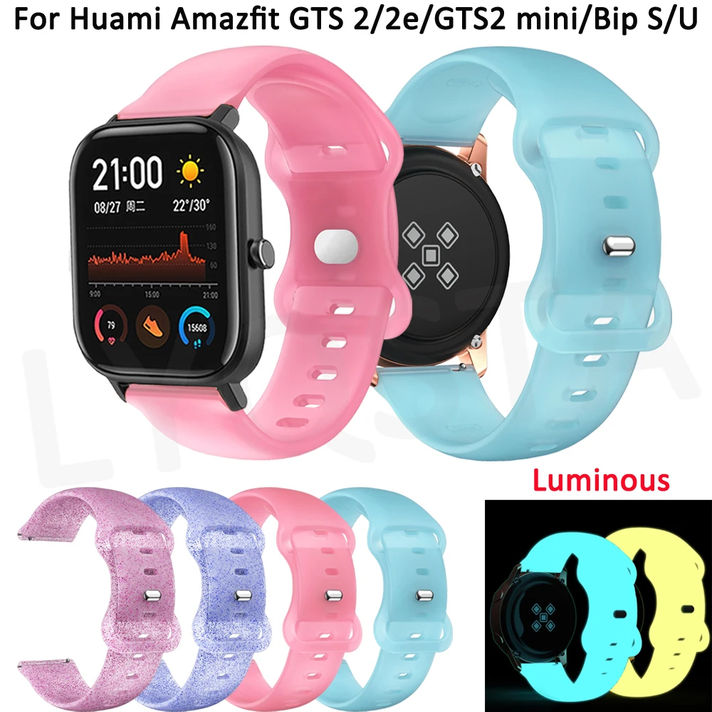 Watch Band for Xiaomi Huami Amazfit GTS 2 2e GTR 3 Pro 42mm Smartwatch 20mm Silicone Strap Amazfit GTS2 mini Bip U S Pace Lite