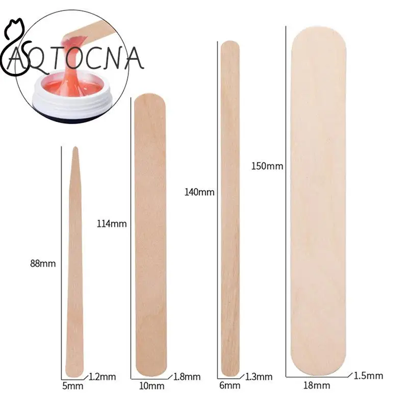 

100 шт., деревянные палочки для удаления волос у женщин