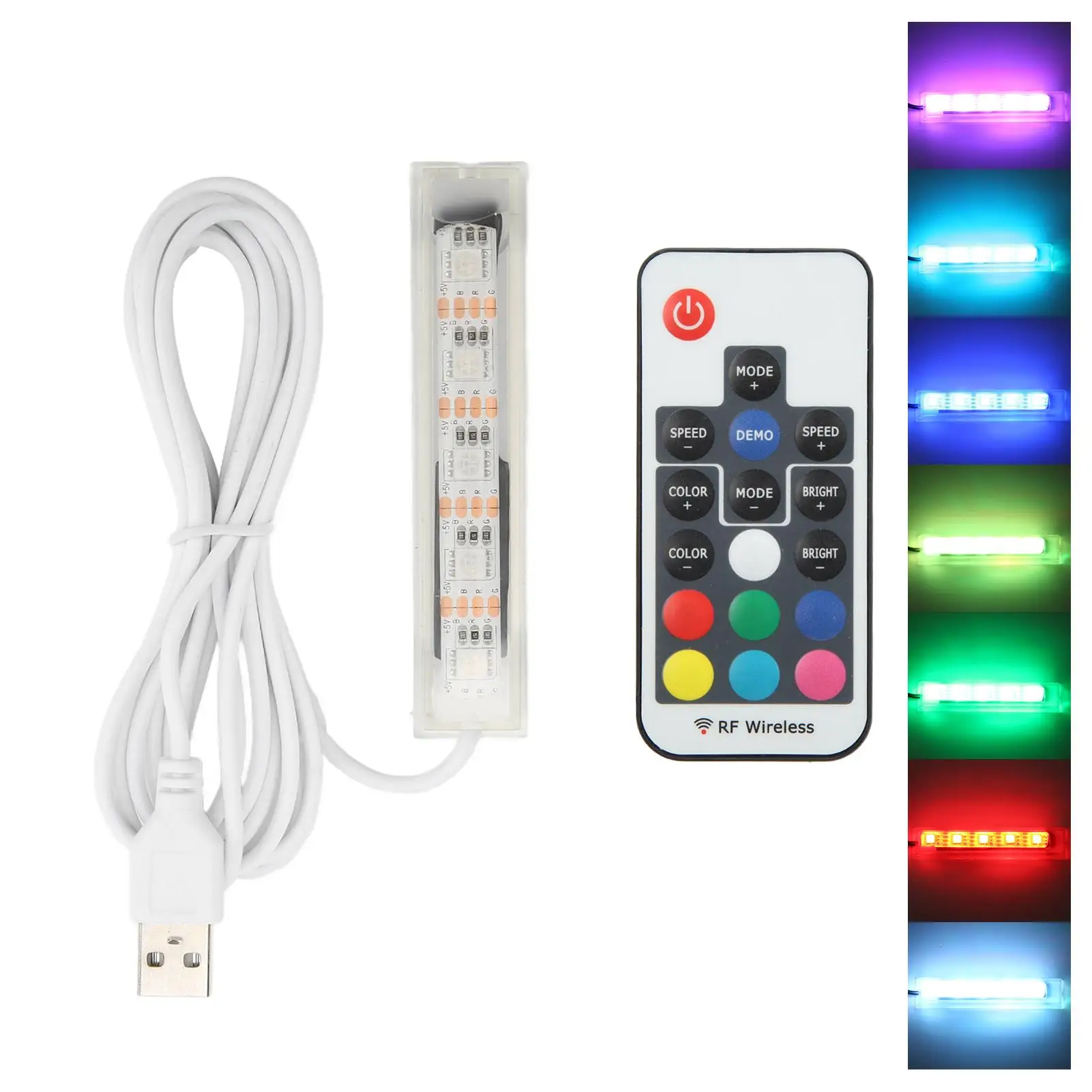 Colorful Adjustable Brightness LED Aquarium Light with Remote Control for Fish Tanks & Plant Growth