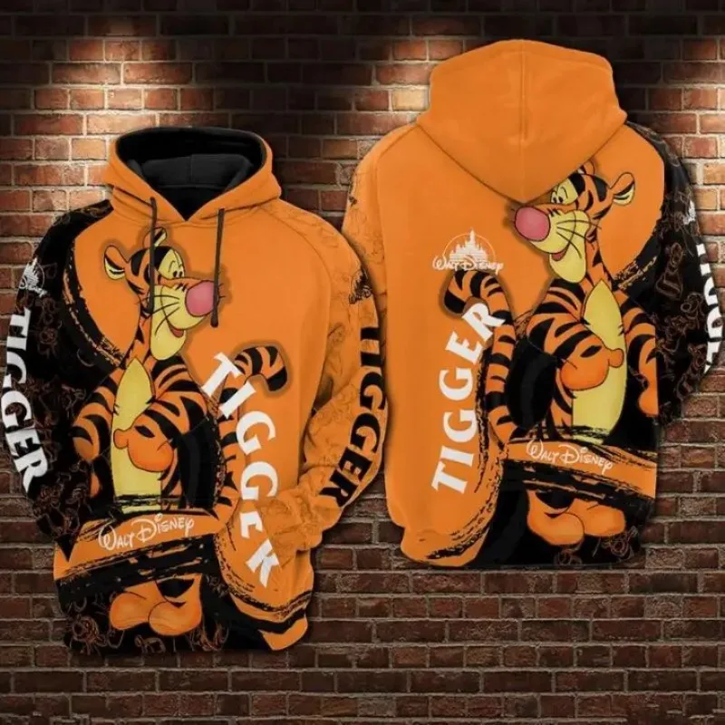 Disney 3D hoodie Winnie The Pooh Cartoon Fall Tigger Hoodie Unisex Men Women 3d All Over Print Hoodie Cosplay Men\'s Clothing