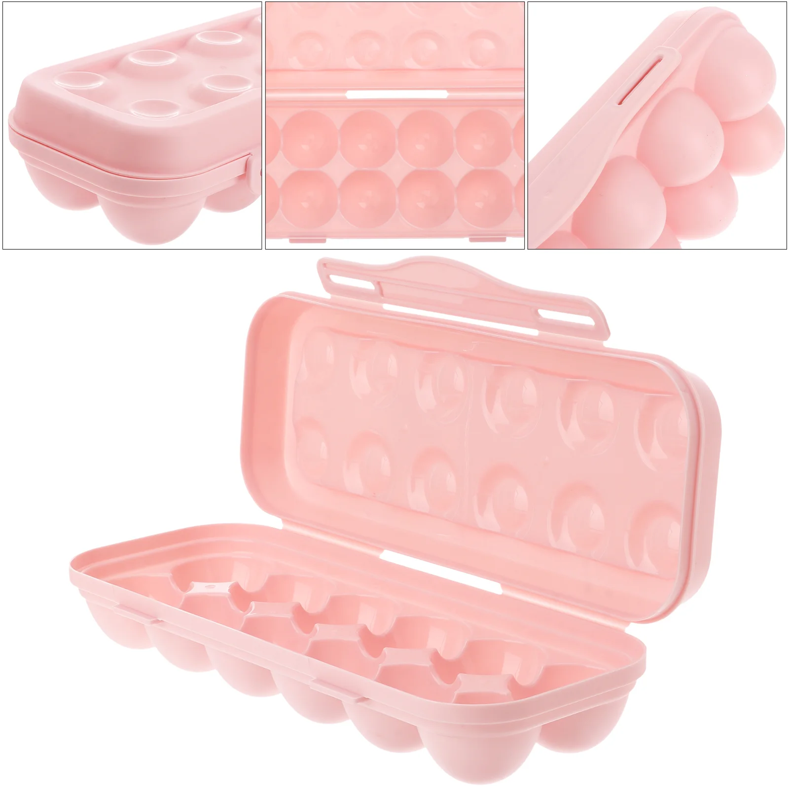 

2 Pcs Deviled Egg Holder Practical Container Refrigerator Grid 12 Grids Pink