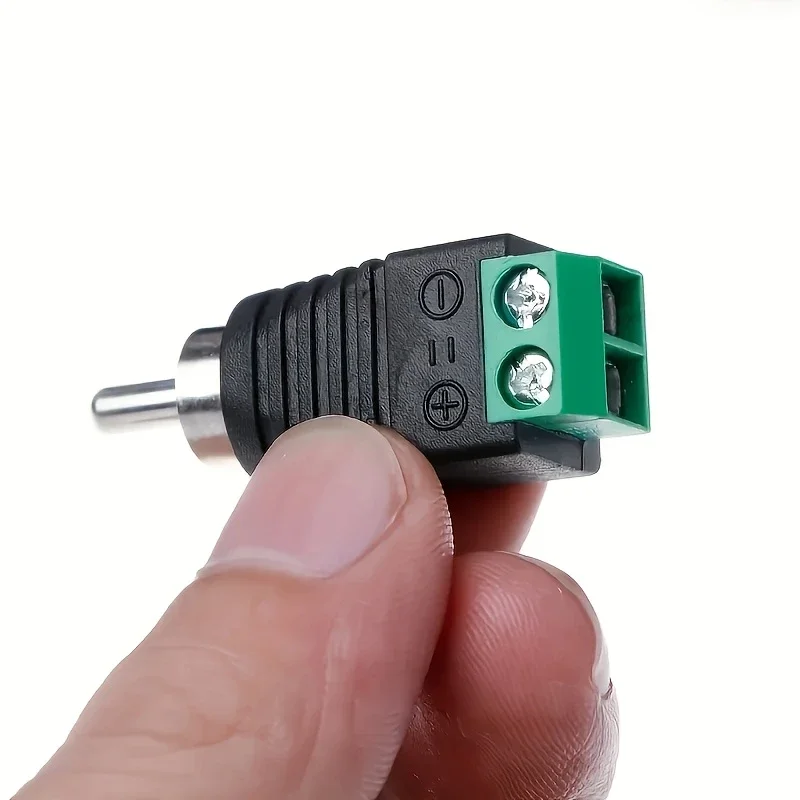 RCA Plug Male Female Connectors To AV Screw Terminal RCA Welding-free Audio Connector Adapter