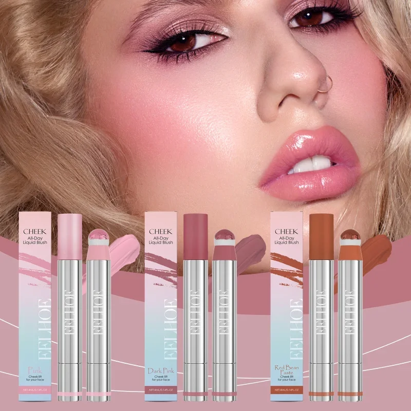 

3-in-1 Twist Up Liquid Blush - Cheek, Lip & Highlighter, Water-Based Blendable Formula for Natural Flush of Color