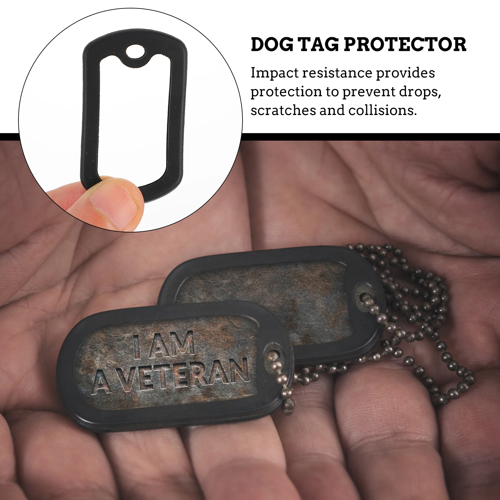 12/24/36Pcs Protective Cover Tag Silicone Men Necklace Badge ID Silica Gel Man Choker Dog Tag Protective Cover