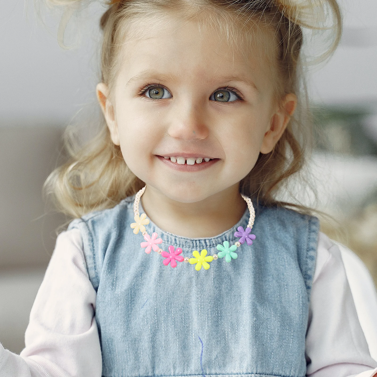 

Girls Necklace Bracelet Set Snowflake Beads Lovely Kids Jewelry for Birthday Party Wedding Costume Beads Necklaces