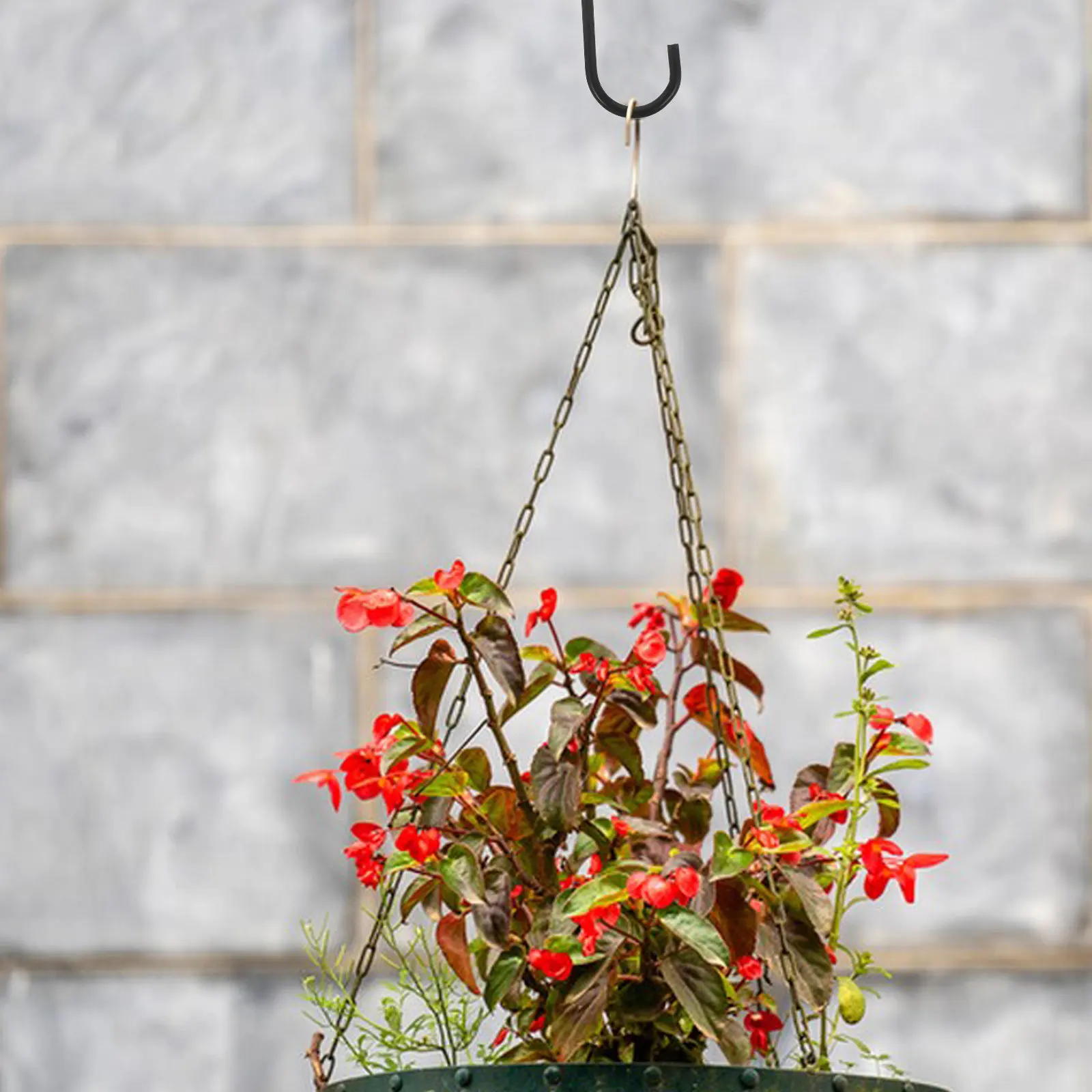 4Pcs Sturdy Iron Hanging Planter Bracket Hook with Graceful Curve for Balcony Porch Patio Garden Living Room Flowerpot Wind