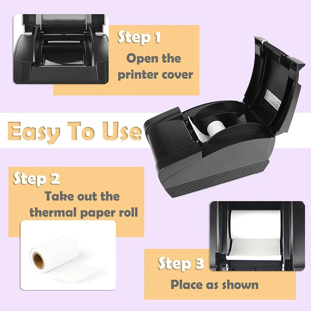 لفات ورق الإيصالات الحرارية، 2.25 بوصة × 85 بوصة، 100 لفة، متوافقة مع أطراف بطاقة الائتمان