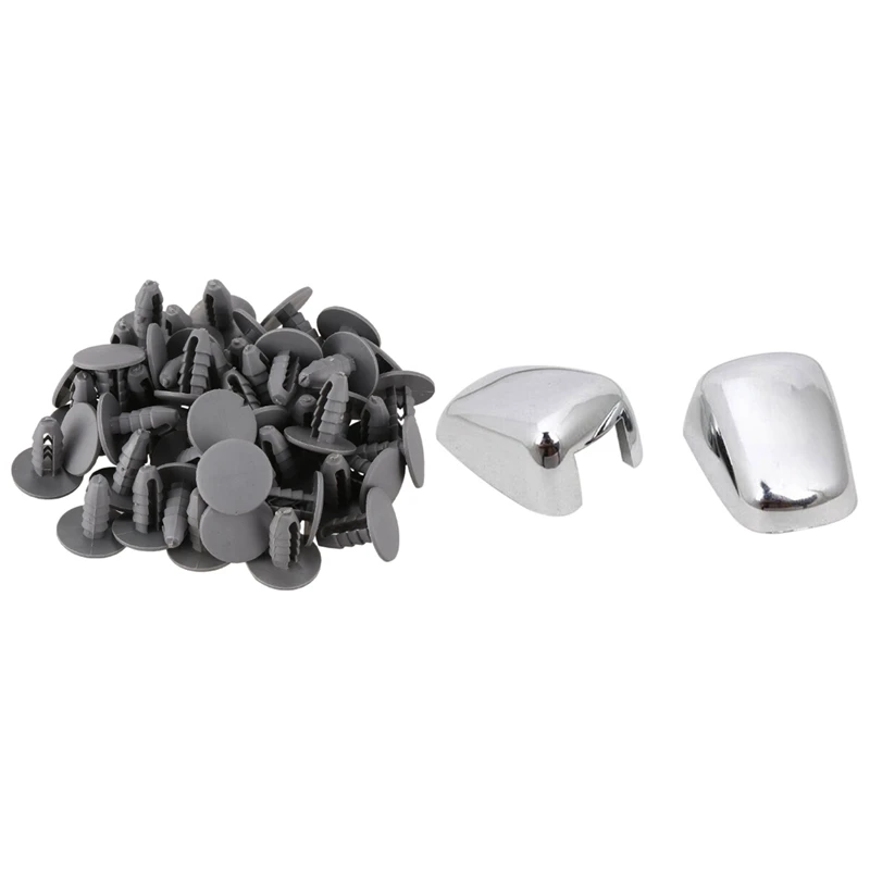 Remache de plástico gris para puerta, 50 piezas, 8Mm, Clip de empuje y 2 piezas, limpiaparabrisas delantero, boquilla de pulverización, cubierta decorativa