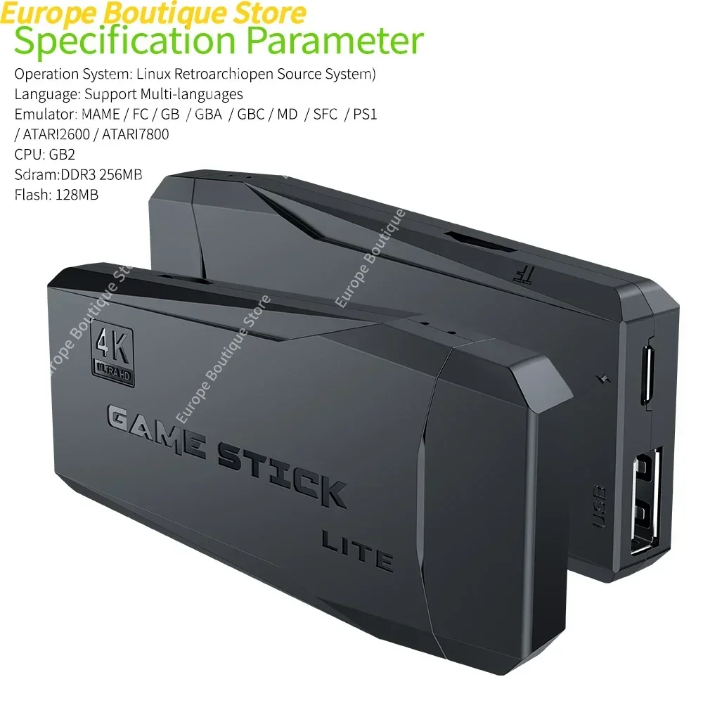 4K HD لعبة فيديو وحدة التحكم 2.4G مزدوجة وحدة تحكم لاسلكية لعبة عصا ل PS1 10000 ألعاب 64GB ألعاب ريترو الصبي هدايا عيد الميلاد #6