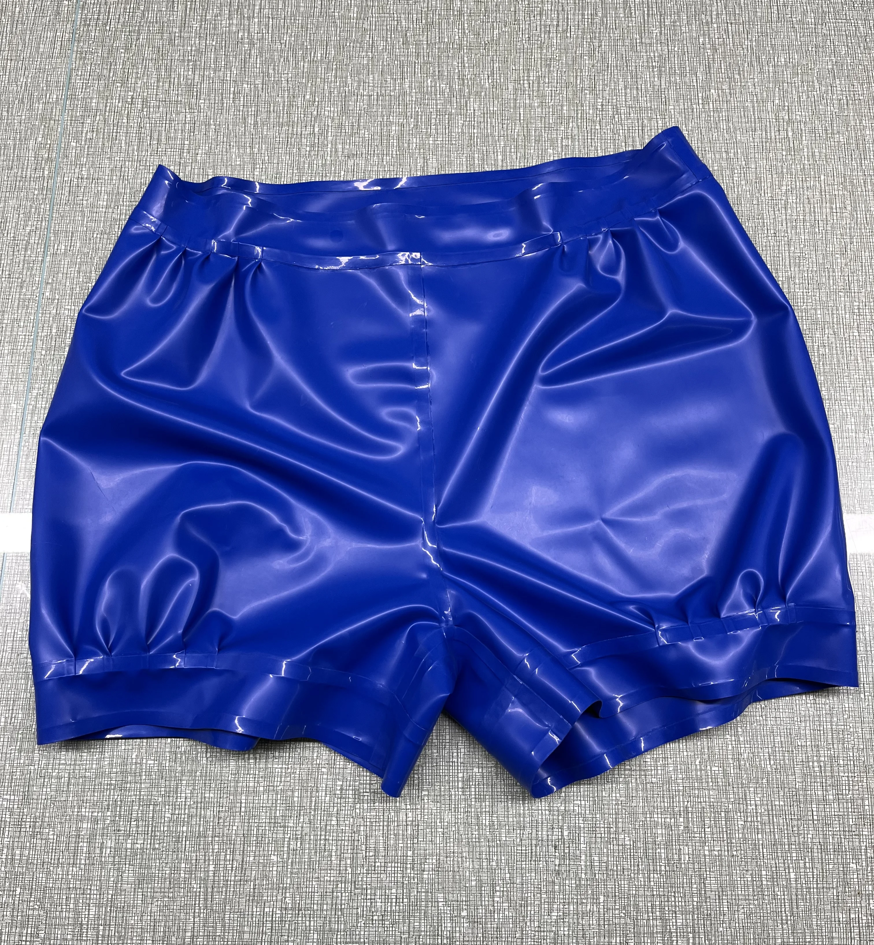 Dark Blue Latex Shorts and Rubber Boxer Briefs